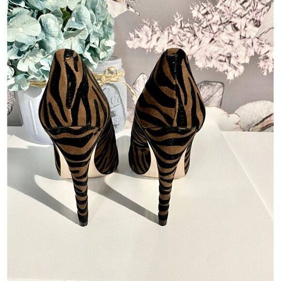 Jessica Simpson Parisah Zebra Print Brown/Black Platform Pump - Picture 11 of 13